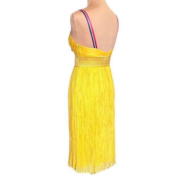 NWOT Catherine Malandrino Flowy Dress Sz.6 100% Silk Yellow Event Feminine - Picture 5 of 15